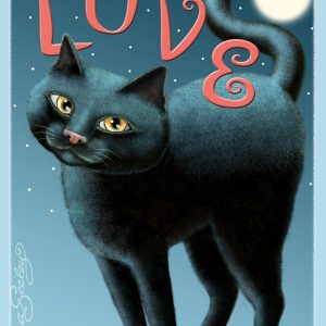 I Love You - Black Cat - Mini Canvases & Magnets